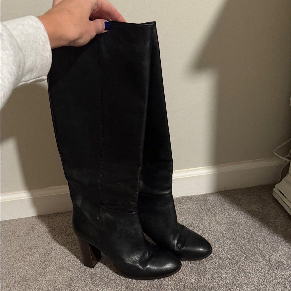 J. Crew Black Heeled Boots